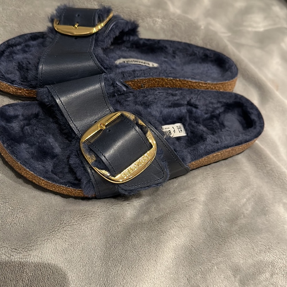 Birkenstock Madrid big buckle Genuine Shearling lined sandals - Picture 3 of 7